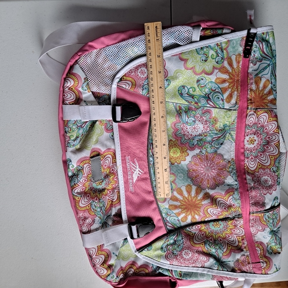 High Sierra Large Pink Floral Messenger Bag - Picture 8 of 9